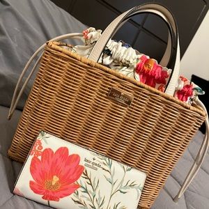 Kate Spade Woven basket purse w matching wallet